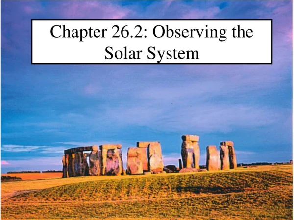 Chapter 26.2: Observing the Solar System