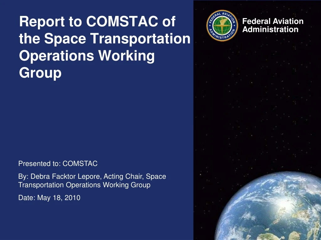 report to comstac of the space transportation operations working group