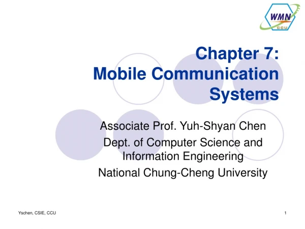 Chapter 7: Mobile Communication Systems