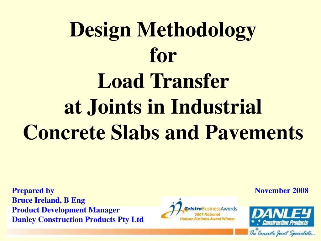design methodology for load transfer at joints