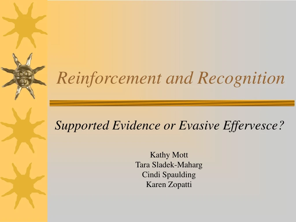 reinforcement and recognition