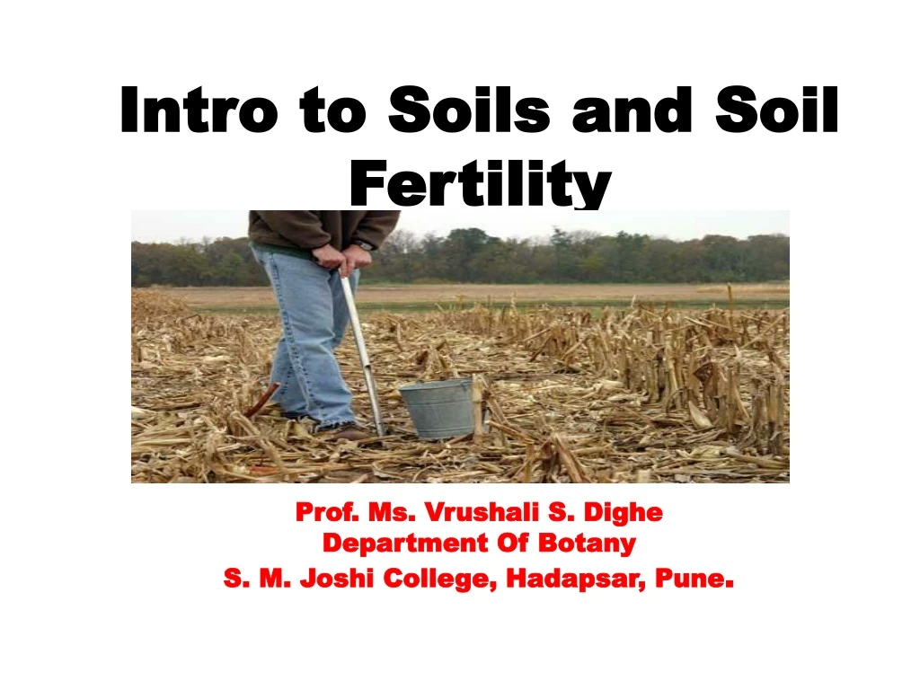 intro to soils and soil fertility prof