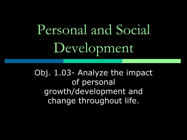 Personal and Social Development