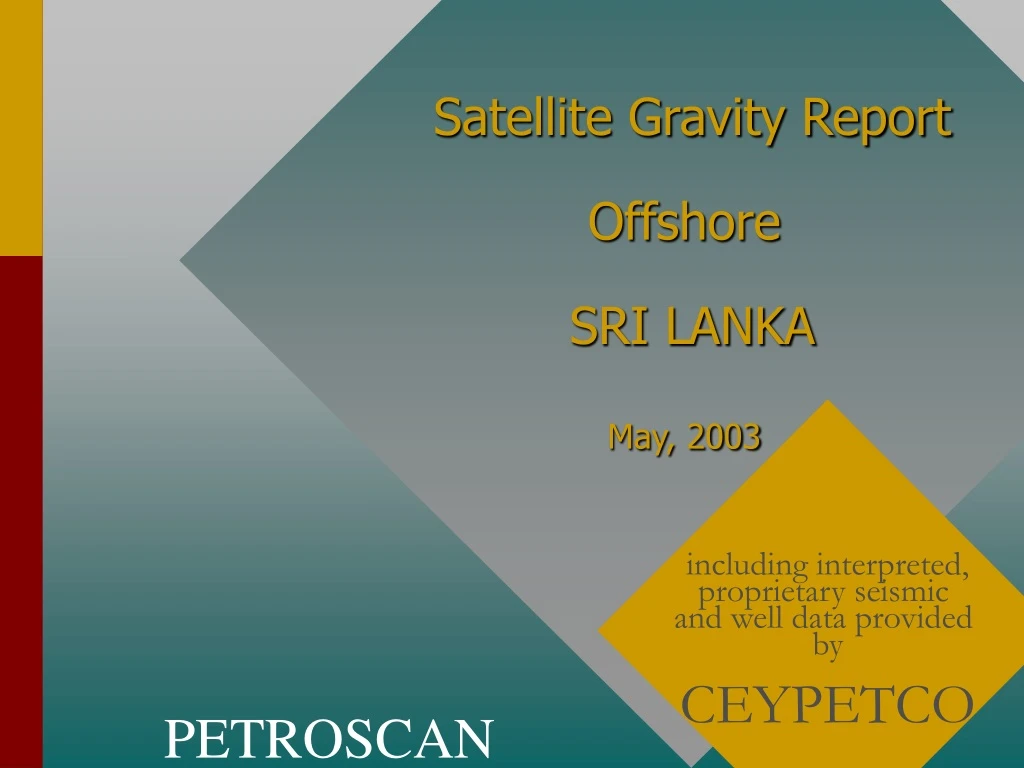 satellite gravity report offshore sri lanka may 2003