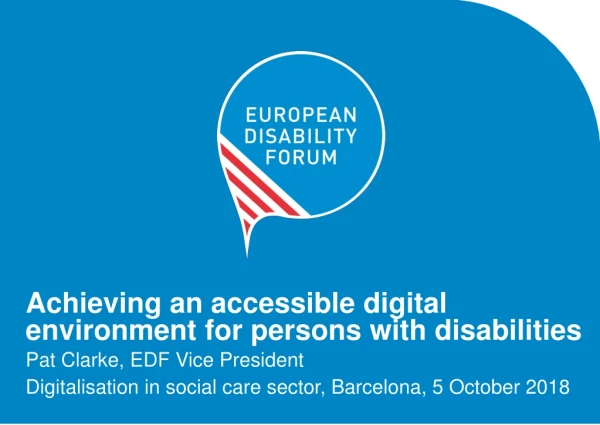 Achieving an accessible digital environment for persons with disabilities