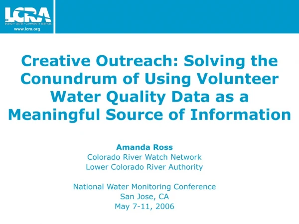 Amanda Ross Colorado River Watch Network Lower Colorado River Authority