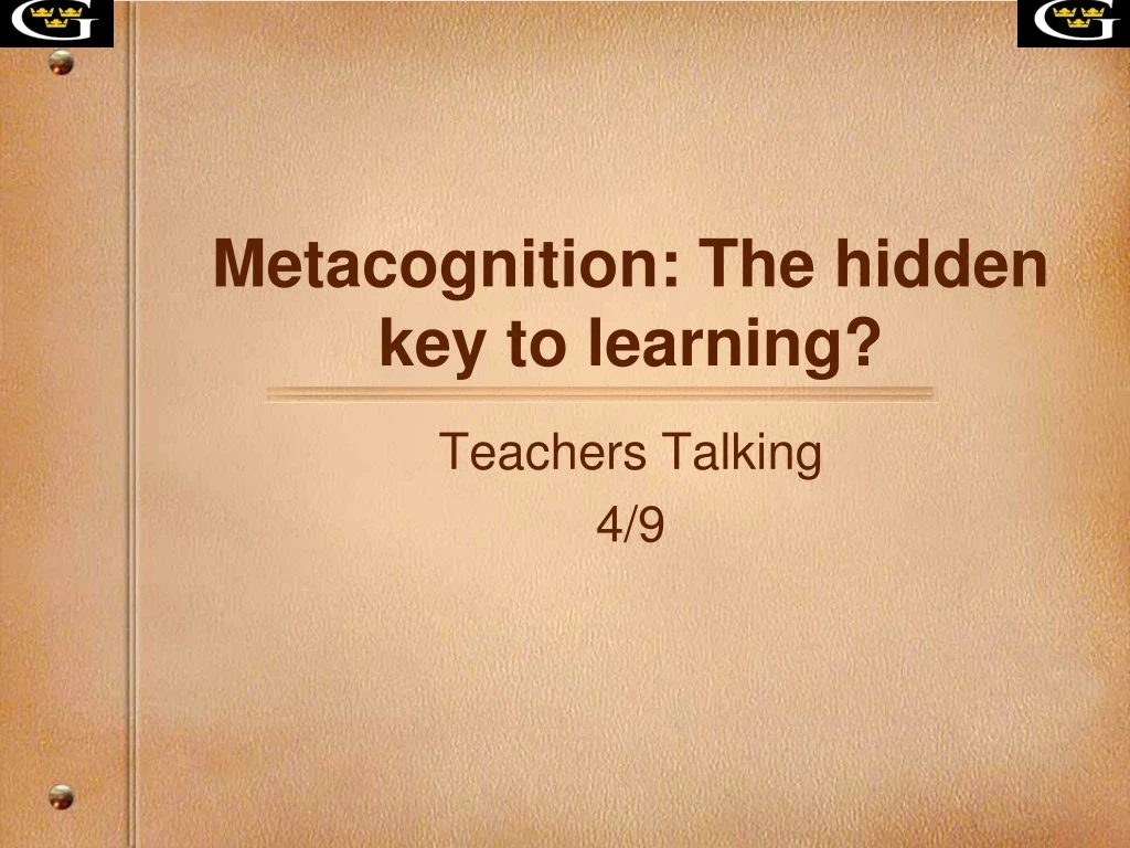 metacognition the hidden key to learning