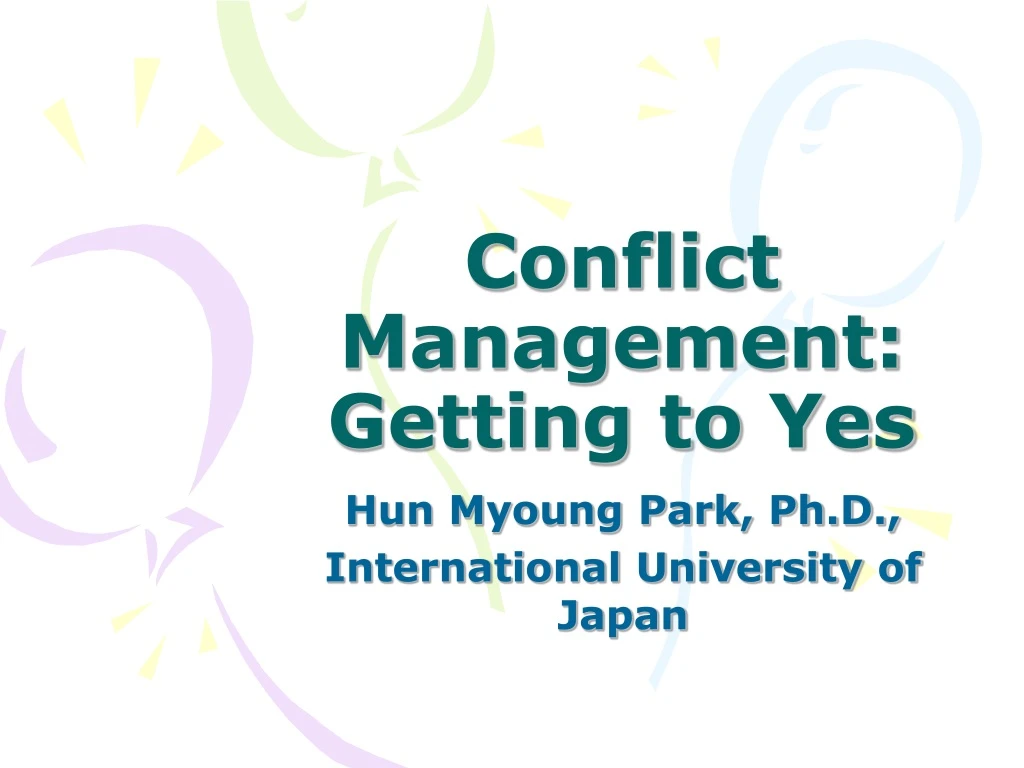 conflict management getting to yes