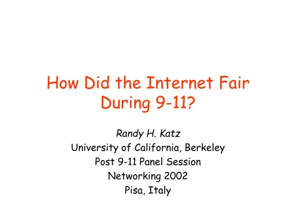 How Did the Internet Fair During 9-11?