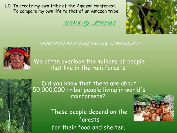 LIVING   THERE PEOPLE OF THE RAINFOREST