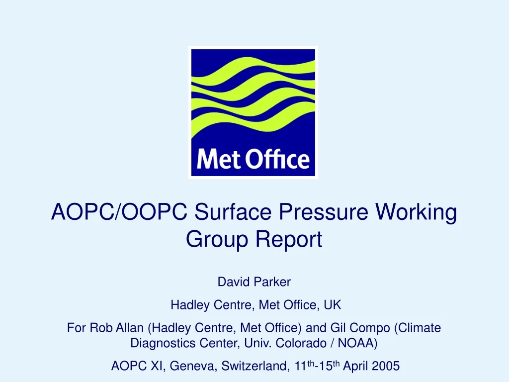 aopc oopc surface pressure working group report