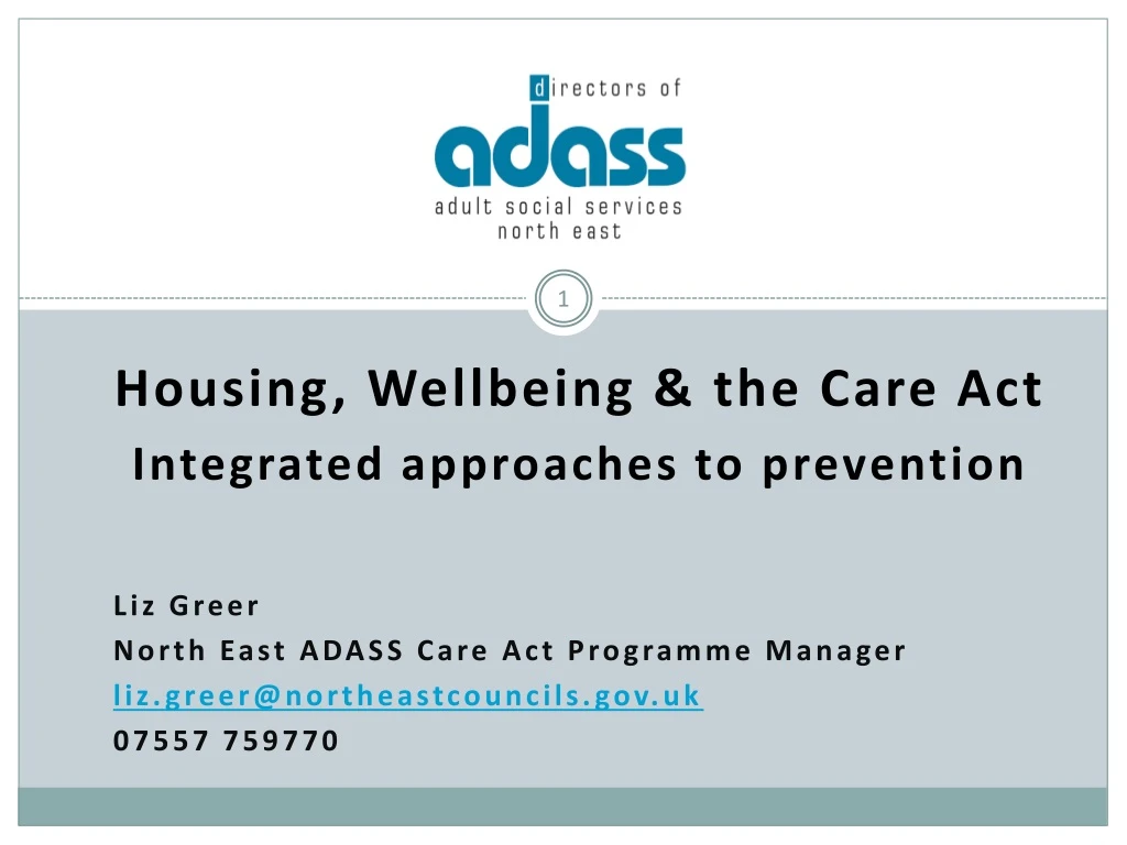 housing wellbeing the care act integrated