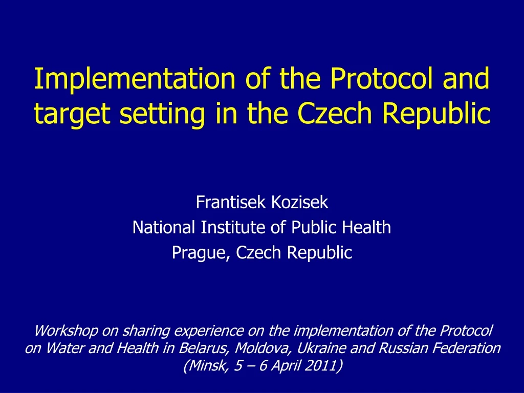 implementation of the protocol and target setting in the czech republic