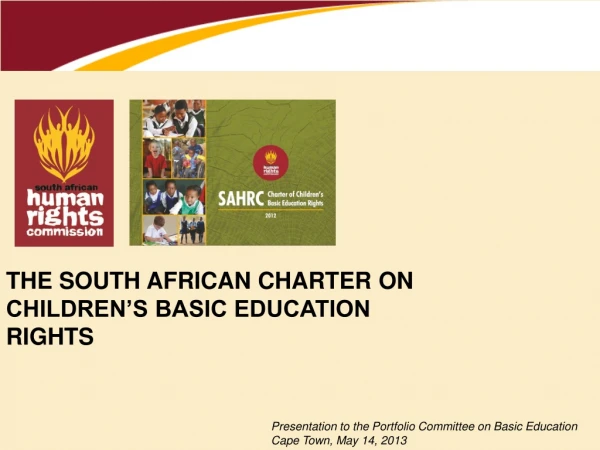 The South African charter on children’s basic education rights