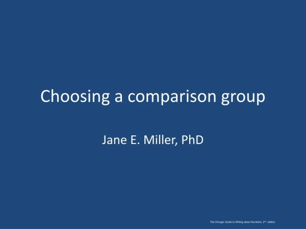 Choosing a comparison group