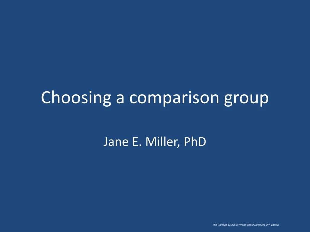 choosing a comparison group