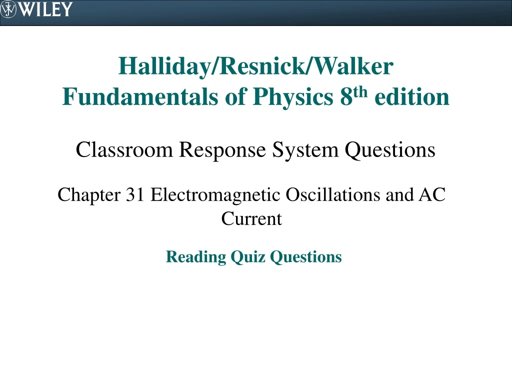 halliday resnick walker fundamentals of physics