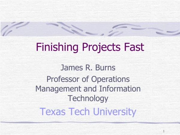 Finishing Projects Fast