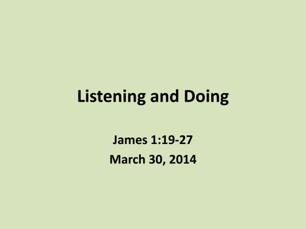 Listening and Doing