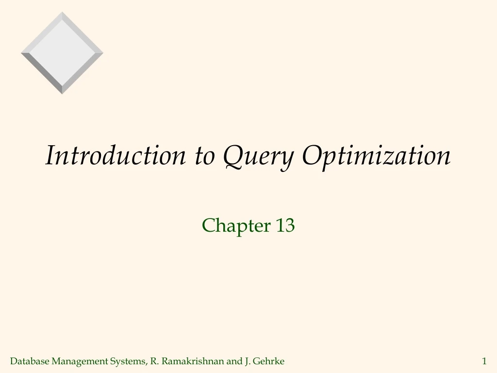 introduction to query optimization