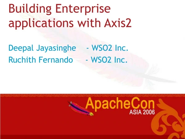 Building Enterprise applications with Axis2