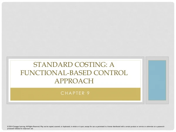 Standard Costing: A Functional-Based Control Approach