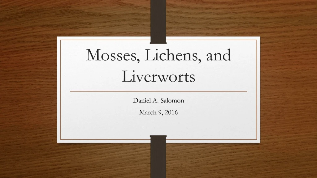 mosses lichens and liverworts