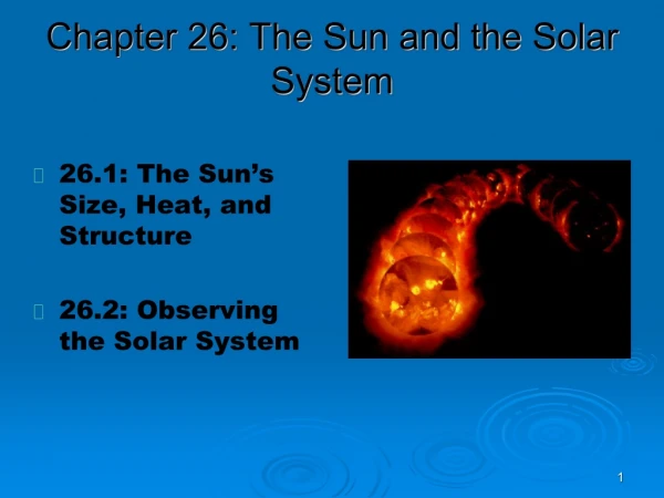 Chapter 26: The Sun and the Solar System