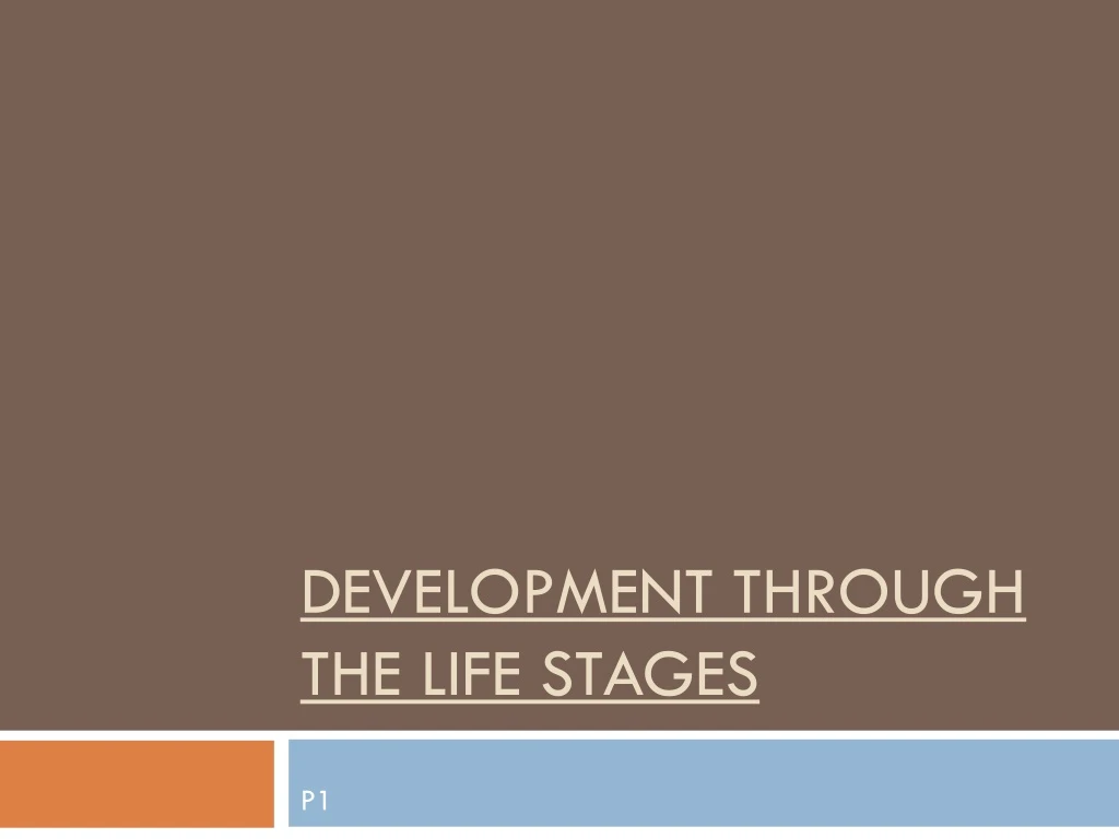 development through the life stages