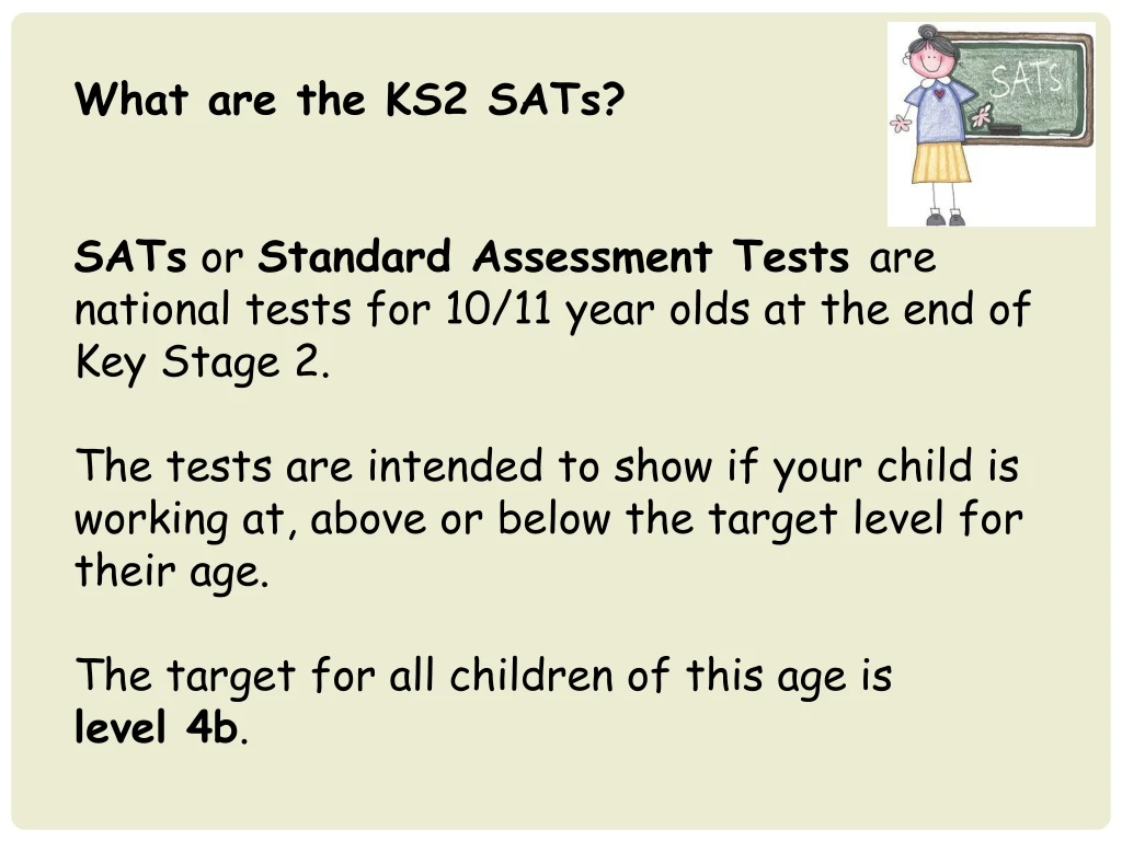 what are the ks2 sats sats or standard assessment