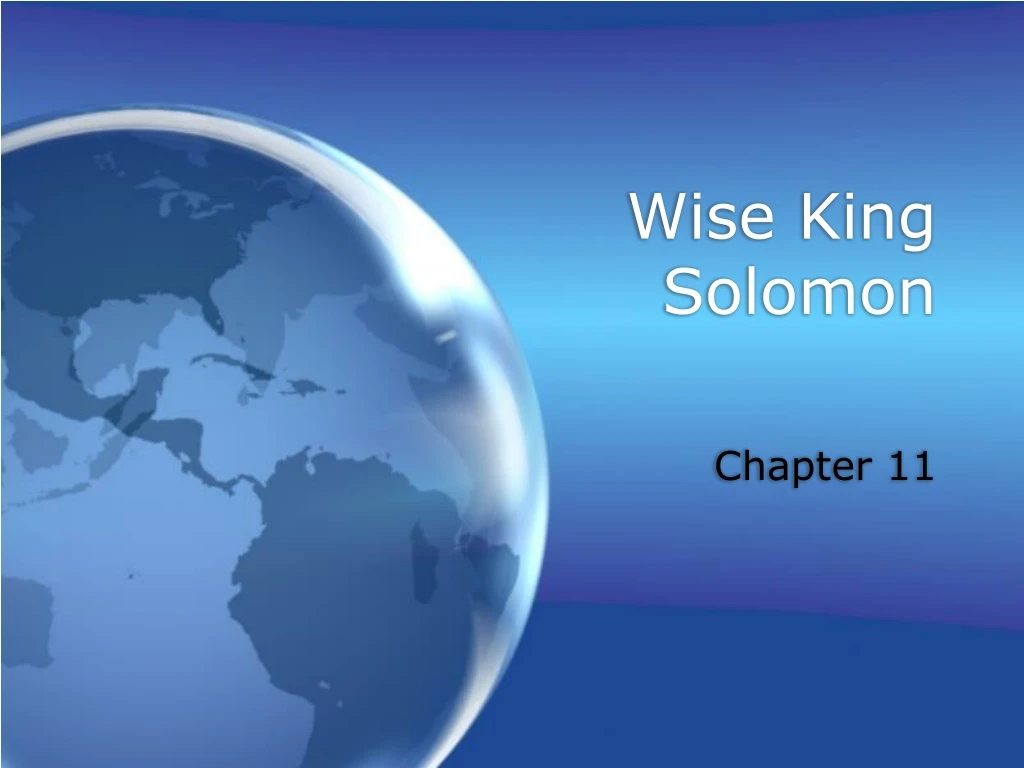 wise king solomon