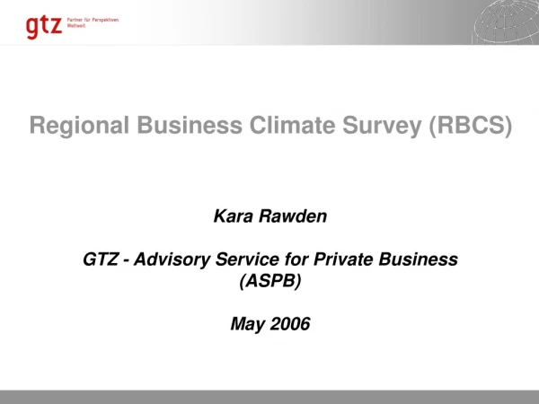 Regional Business Climate Survey (RBCS)