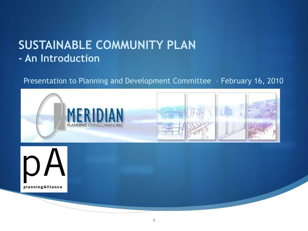 sustainable community plan an introduction