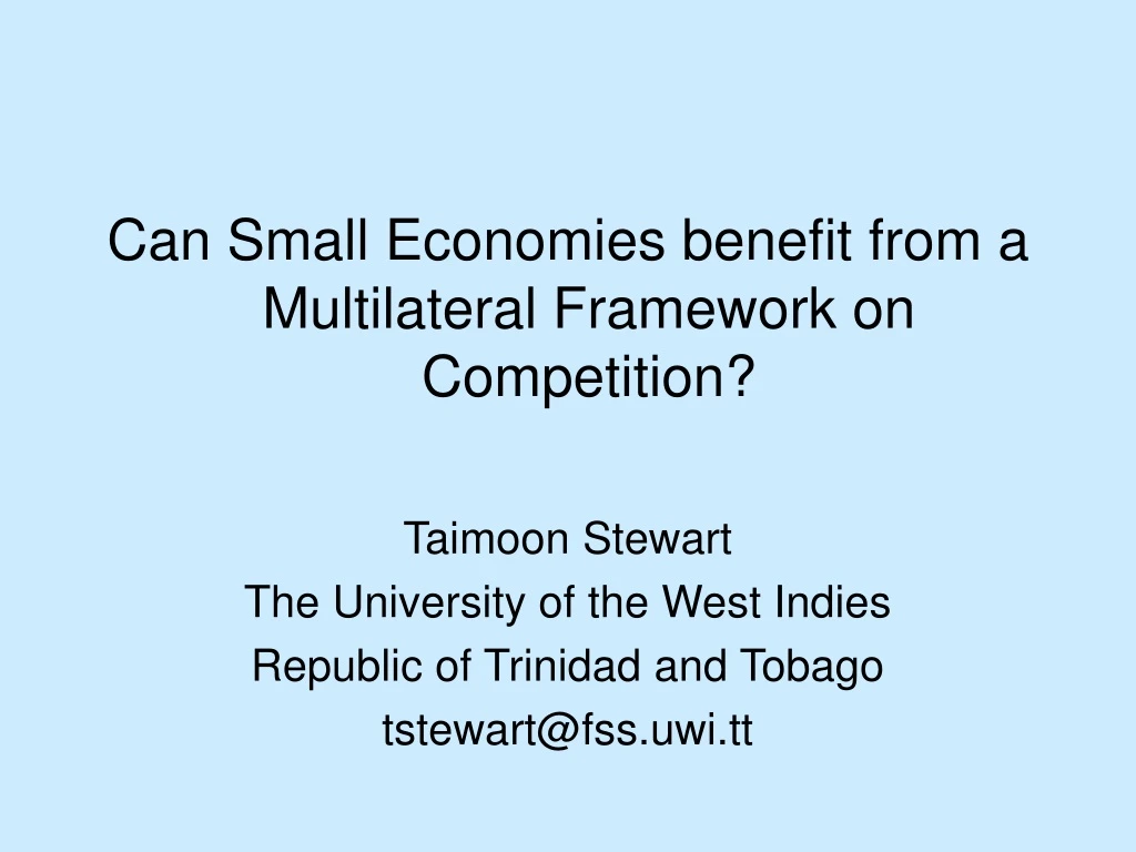 can small economies benefit from a multilateral