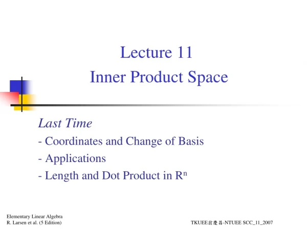 Lecture 11  Inner Product Space