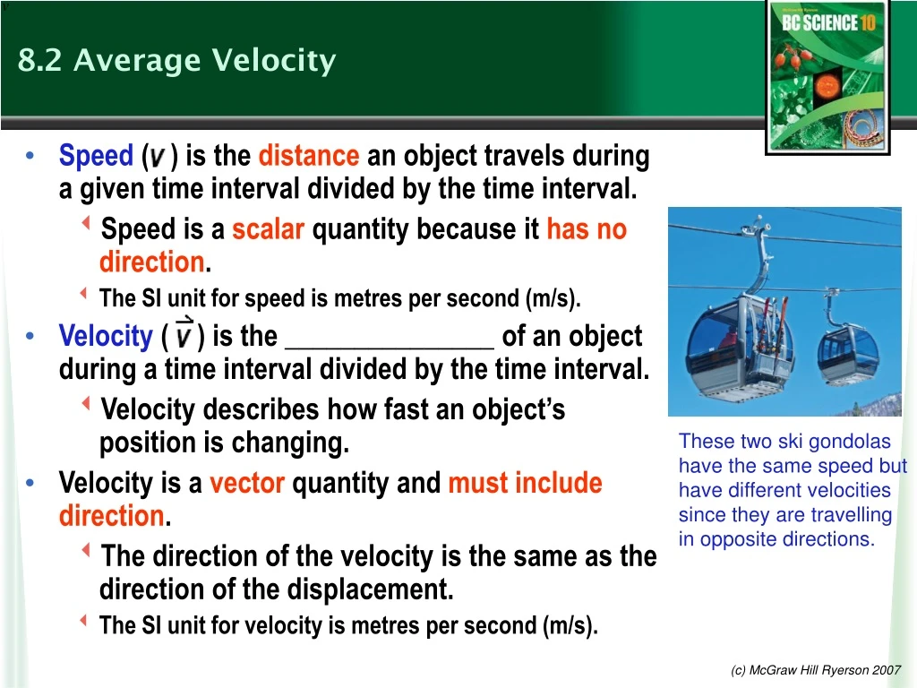 8 2 average velocity