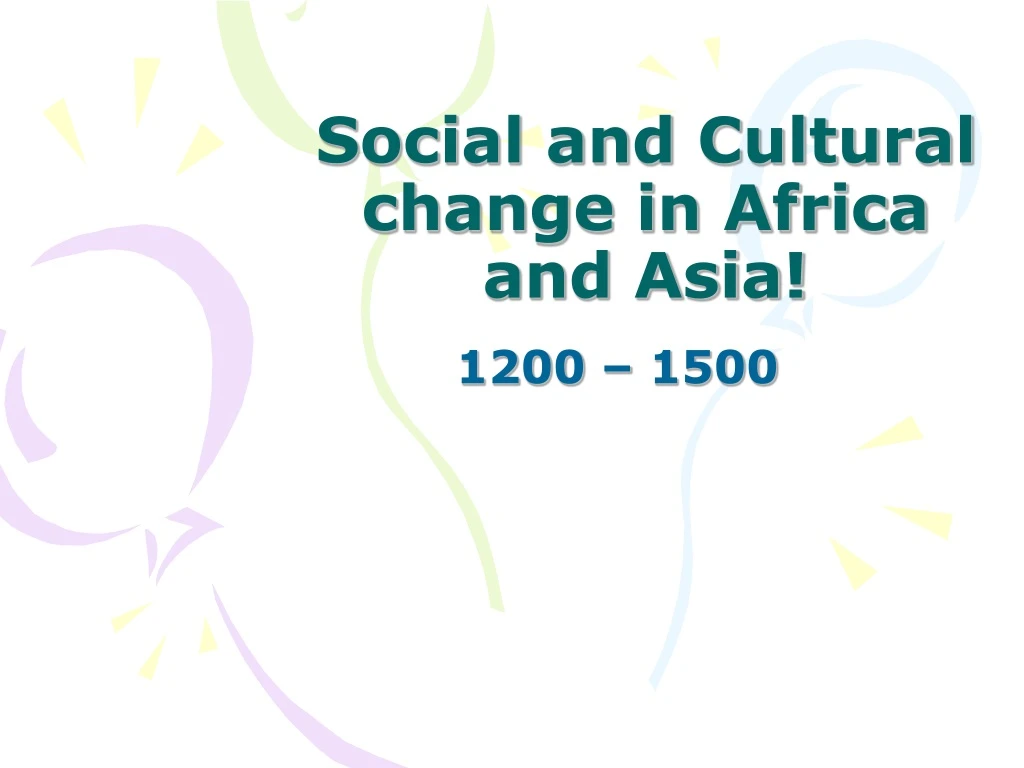 social and cultural change in africa and asia