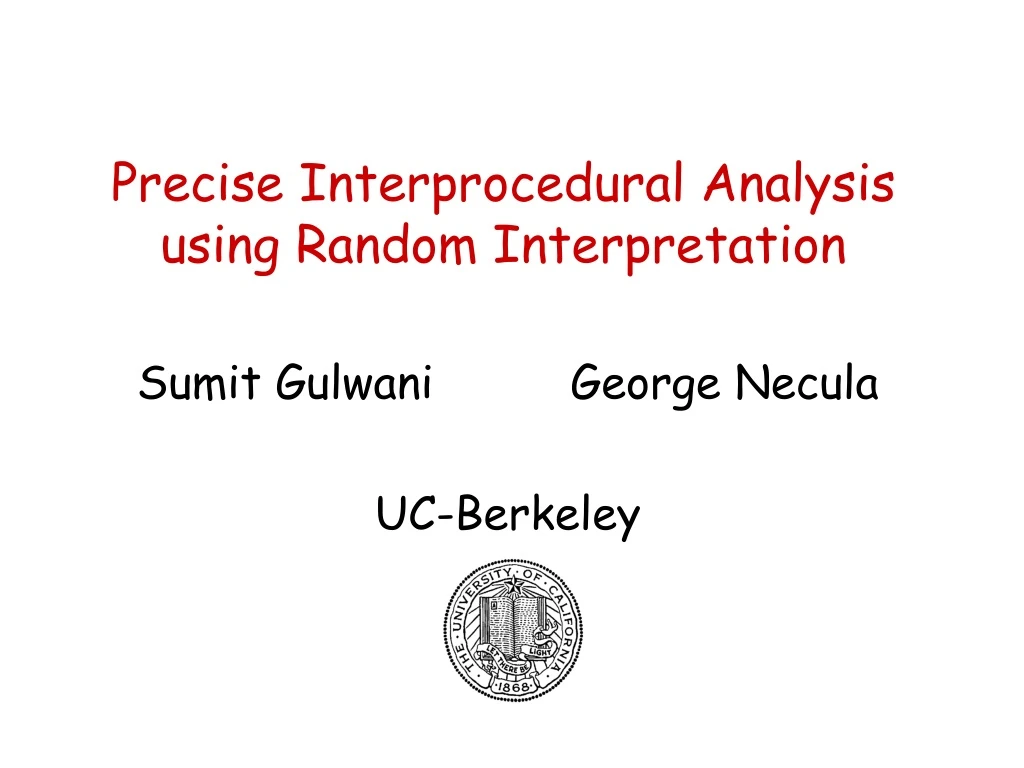 precise interprocedural analysis using random interpretation