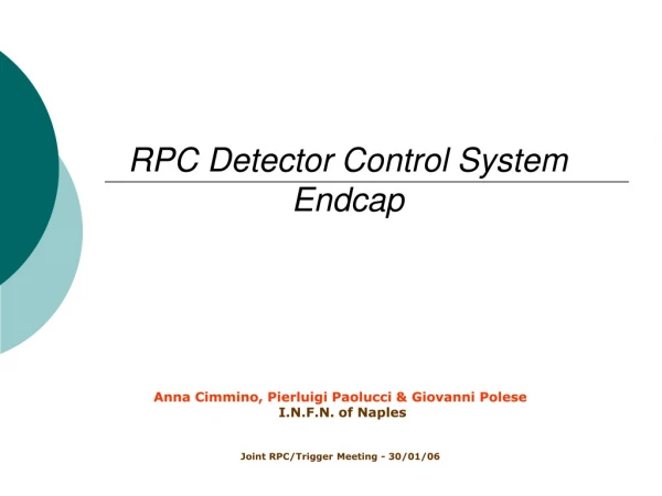 RPC Detector Control System Endcap