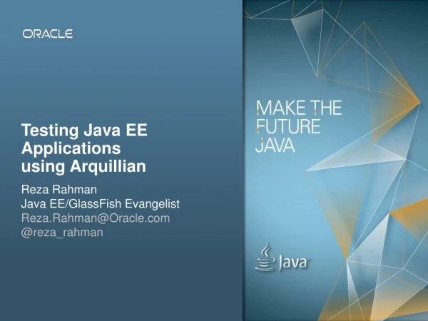 Testing Java EE Applications using Arquillian