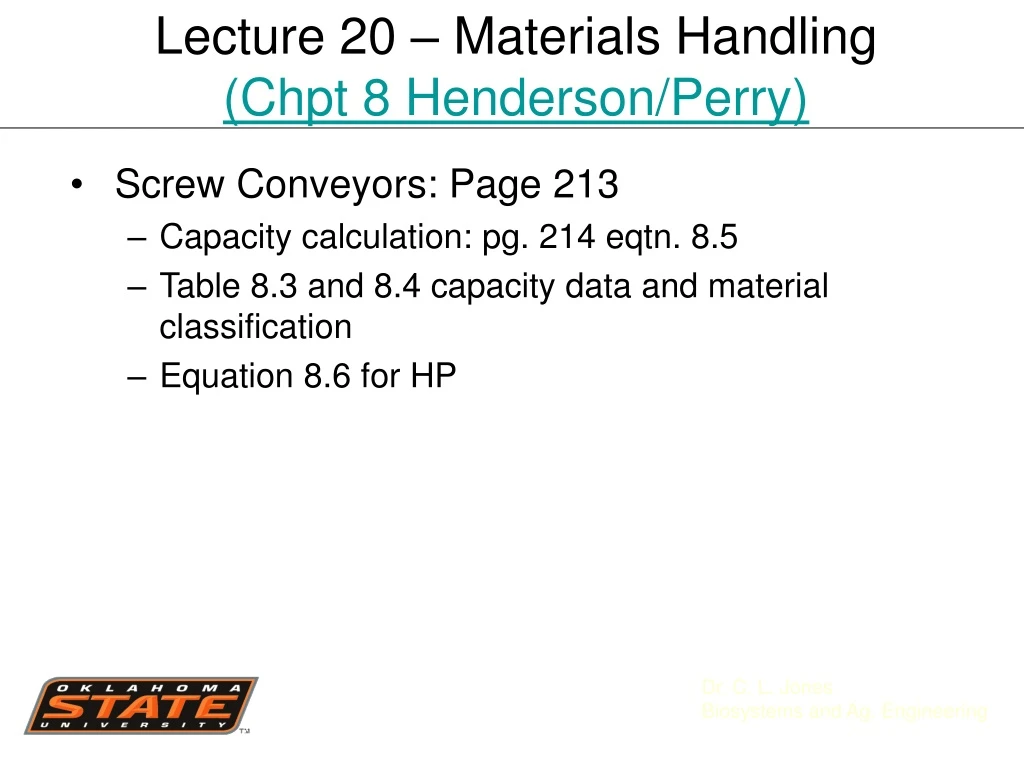 lecture 20 materials handling chpt 8 henderson