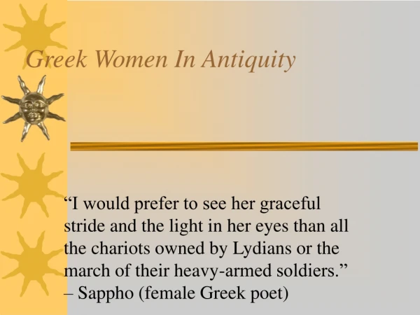 Greek Women In Antiquity