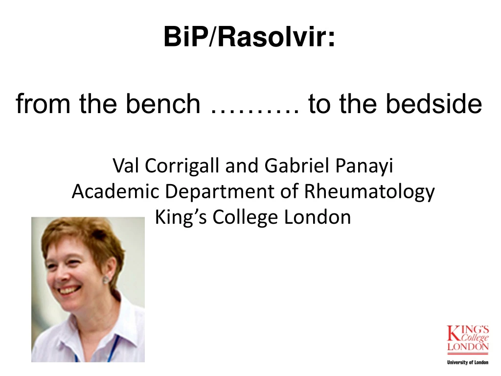 bip rasolvir from the bench to the bedside