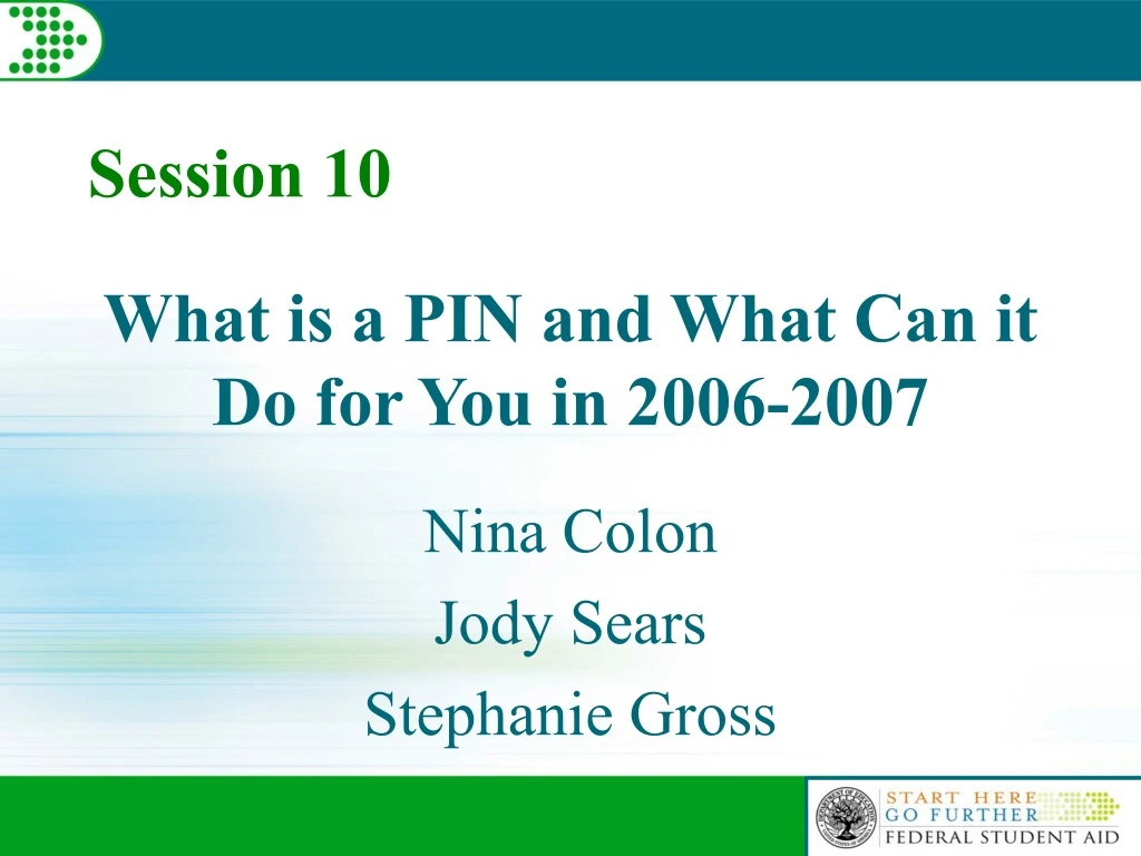 what is a pin and what can it do for you in 2006 2007