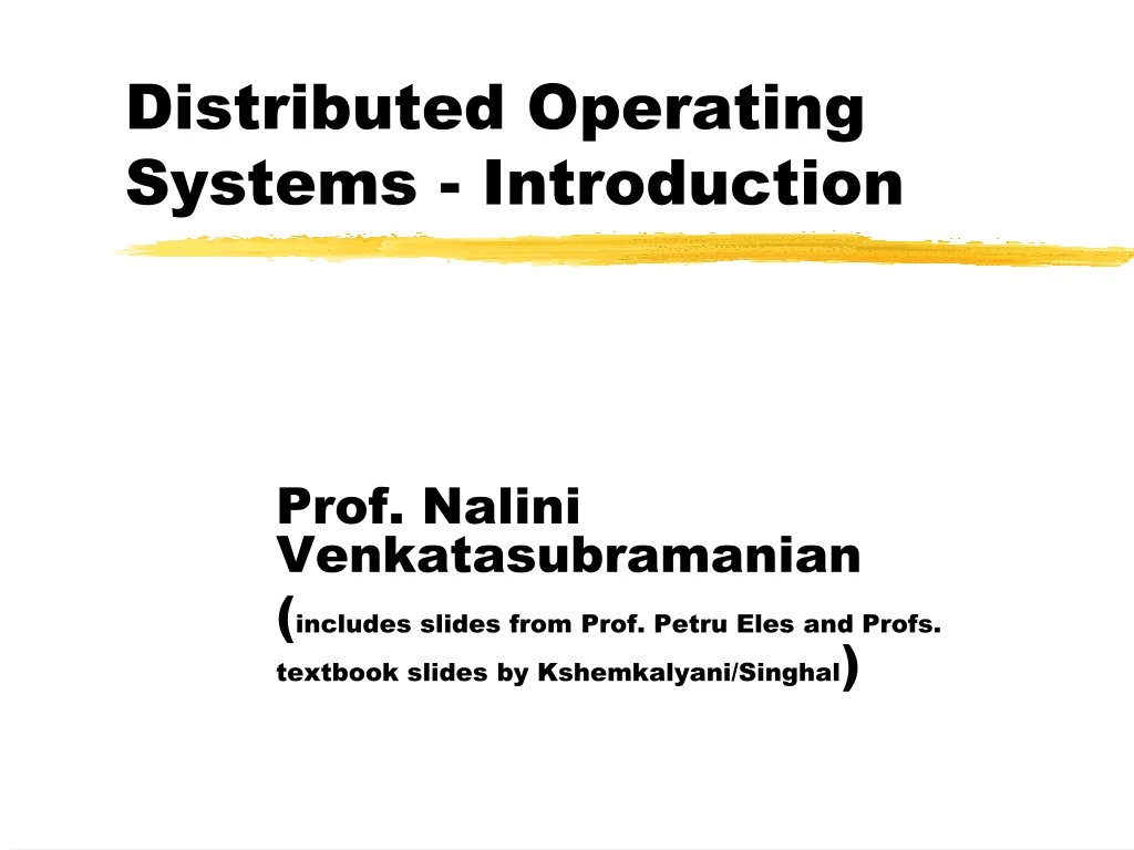 distributed operating systems introduction