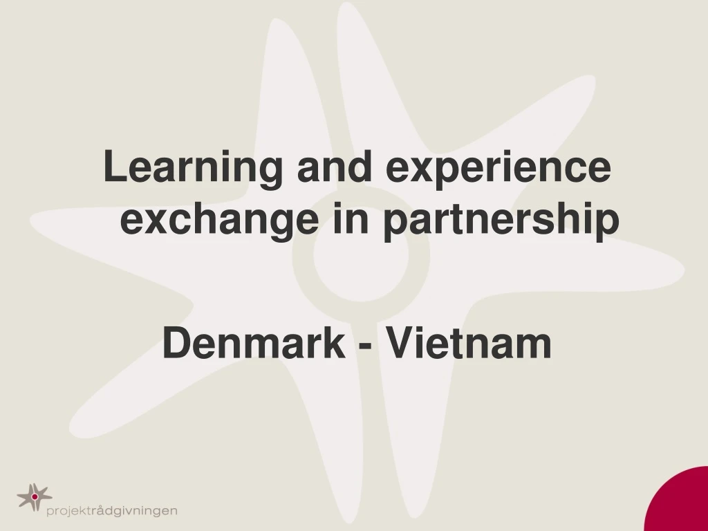 learning and experience exchange in partnership