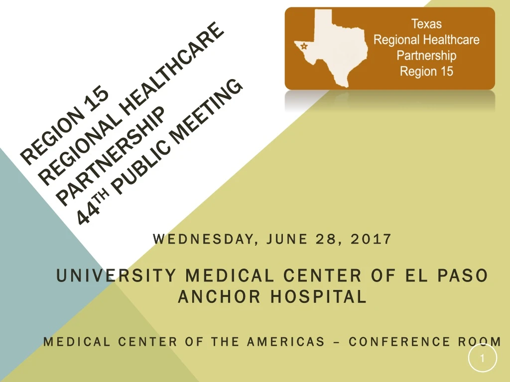 region 15 regional healthcare partnership 44 th public meeting