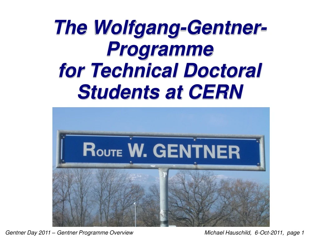 the wolfgang gentner programme for technical doctoral students at cern