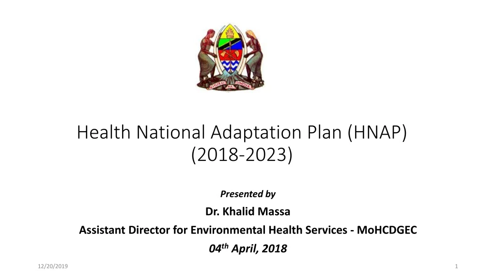 health national adaptation plan hnap 2018 2023