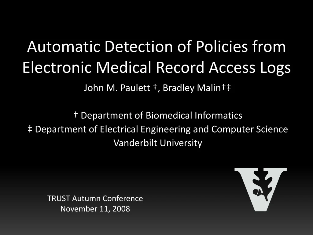 automatic detection of policies from electronic medical record access logs